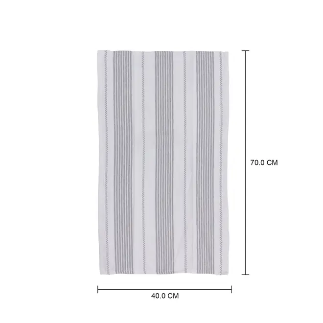 PANO DE PRATO 40 CM X 70 CM COM 3 DAFNE - BRANCO/CINZA - Foto 10