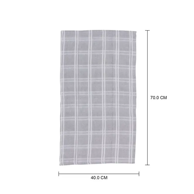 PANO DE PRATO 40 CM X 70 CM COM 3 DAFNE - BRANCO/CINZA - Foto 11