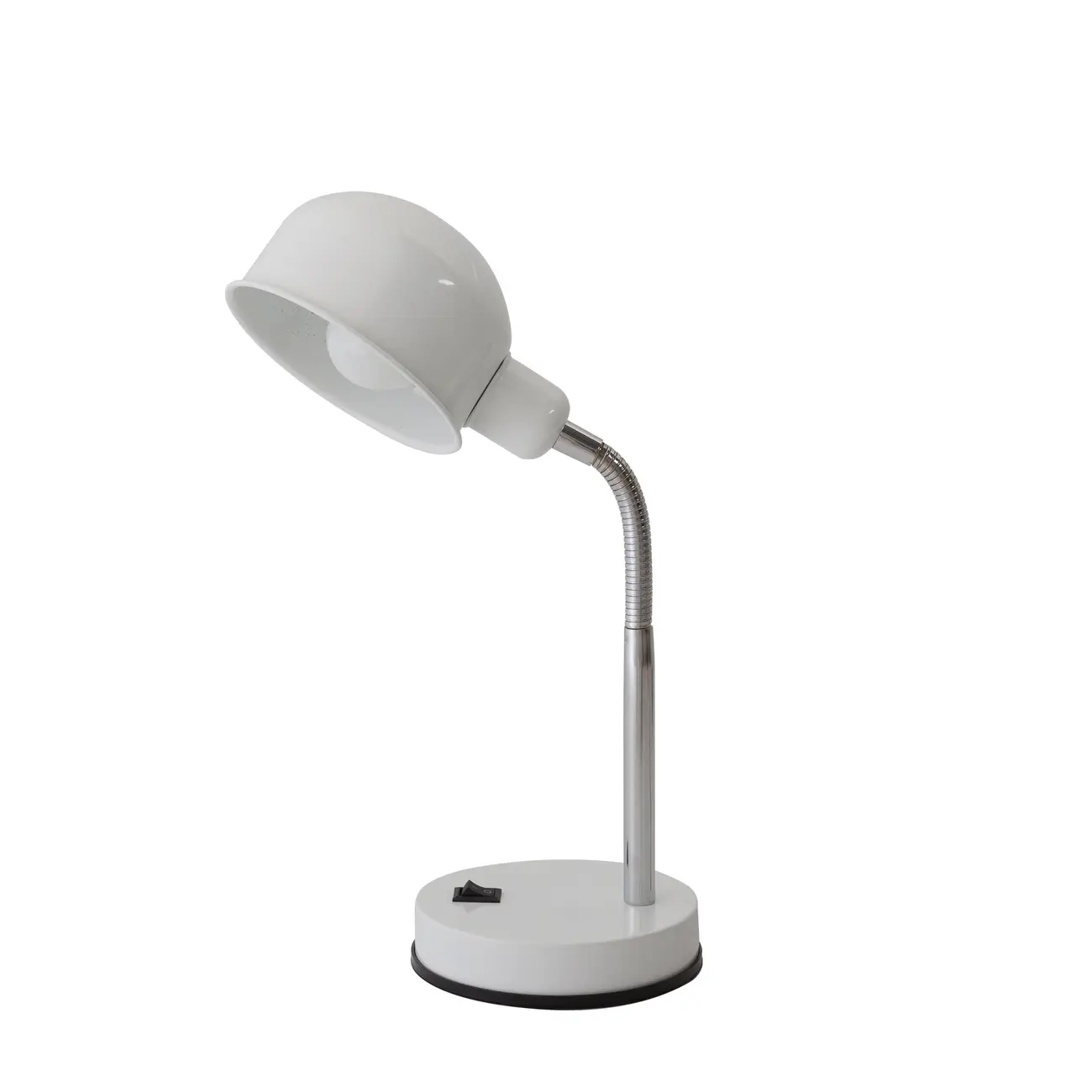 LUMINÁRIA DE MESA HELMET - BRANCO/CROMADO - Foto 1