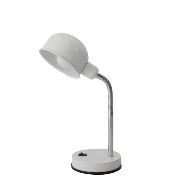 LUMINÁRIA DE MESA HELMET - BRANCO/CROMADO - Foto 1