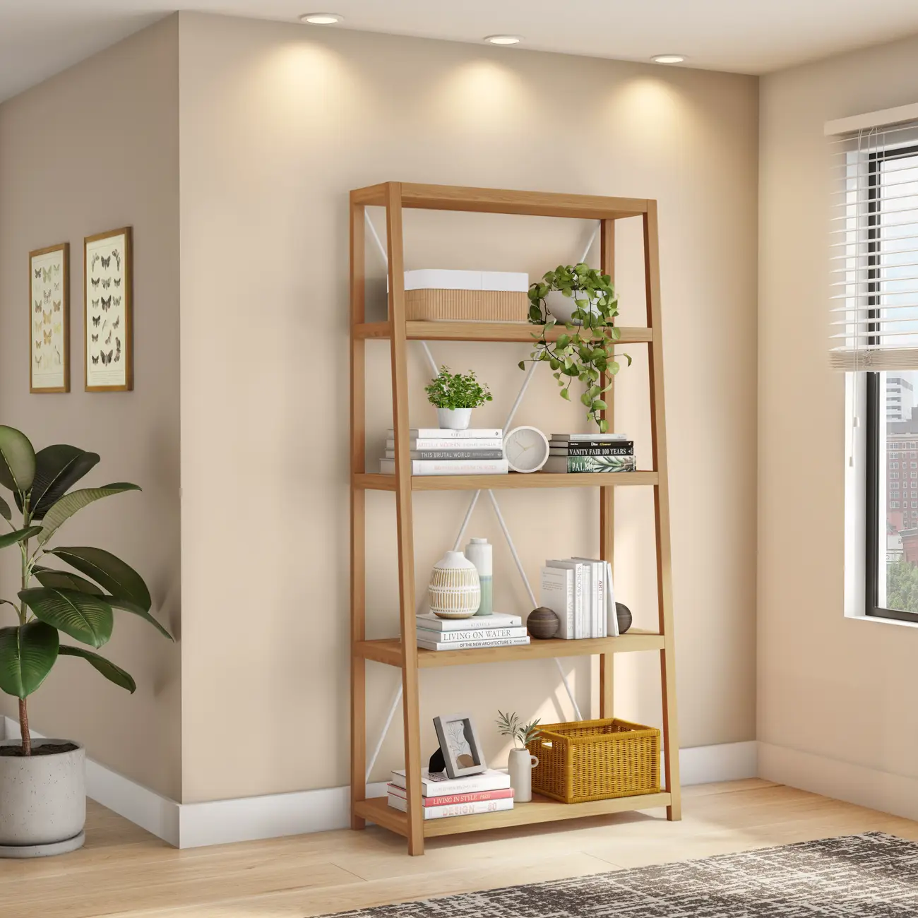 ESTANTE 98 CM X 2 M BEAM - AMÊNDOA/BRANCO - Foto 8
