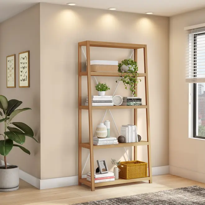 ESTANTE 98 CM X 2 M BEAM - AMÊNDOA/BRANCO - Foto 8