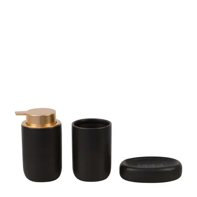 KIT BANCADA 3 PEÇAS CANOTIER - PRETO/DOURADO - Foto 1