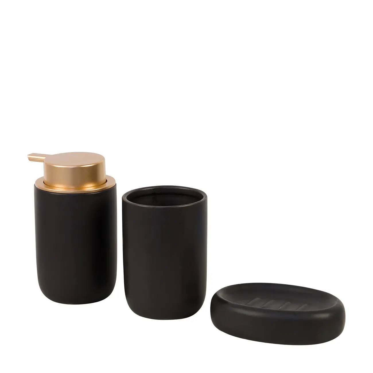 KIT BANCADA 3 PEÇAS CANOTIER - PRETO/DOURADO - Foto 2