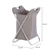 CESTO PARA ROUPA KORG - CINZA/INOX - Foto 5