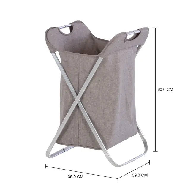 CESTO PARA ROUPA KORG - CINZA/INOX - Foto 5