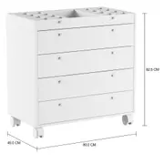 ESTRUTURA DE CÔMODA 5 GAVETAS 80 CM X 45 CM NAMI I - BRANCO - Foto 4