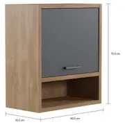 ARMÁRIO DE COZINHA AÉREO 60 CM 1 PORTA BASCULANTE TOAST - OAK TAMMI/KONKRET - Foto 10