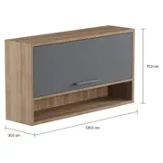 ARMÁRIO DE COZINHA AÉREO 1,20 M 1 PORTA BASCULANTE TOAST - OAK TAMMI/KONKRET - Foto 10