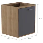 ARMÁRIO DE COZINHA INFERIOR 60 CM 1 PORTA TOAST - OAK TAMMI/KONKRET - Foto 9