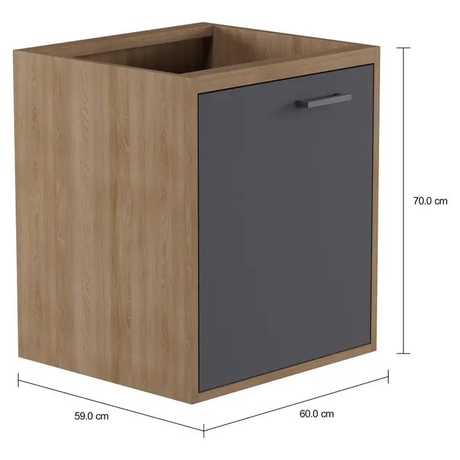 ARMÁRIO DE COZINHA INFERIOR 60 CM 1 PORTA TOAST - OAK TAMMI/KONKRET - Foto 9