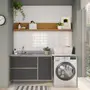 ARMÁRIO DE COZINHA INFERIOR 1,20 M 4 GAVETAS/1 PORTA BASCULANTE TOAST - OAK TAMMI/KONKRET - Foto 10