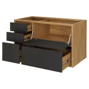 ARMÁRIO DE COZINHA INFERIOR 1,20 M 4 GAVETAS/1 PORTA BASCULANTE TOAST - OAK TAMMI/KONKRET - Foto 2