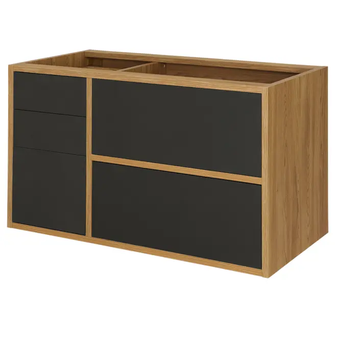 ARMÁRIO DE COZINHA INFERIOR 1,20 M 4 GAVETAS/1 PORTA BASCULANTE TOAST - OAK TAMMI/KONKRET - Foto 3