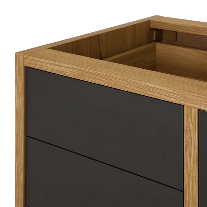 ARMÁRIO DE COZINHA INFERIOR 1,20 M 4 GAVETAS/1 PORTA BASCULANTE TOAST - OAK TAMMI/KONKRET - Foto 5
