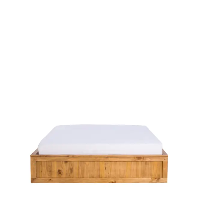CAMA QUEEN COM 2 GAVETAS 1,58 M CRATES - ENCERADO CASTANHO - Foto 2