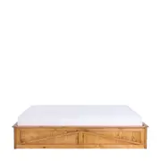 CAMA QUEEN COM 2 GAVETAS 1,58 M CRATES - ENCERADO CASTANHO - Foto 3