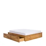 CAMA QUEEN COM 2 GAVETAS 1,58 M CRATES - ENCERADO CASTANHO - Foto 4