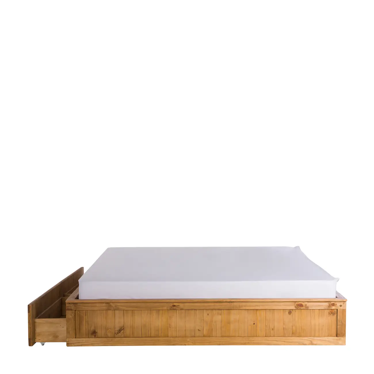 CAMA KING COM 2 GAVETAS 1,93 M CRATES - ENCERADO CASTANHO - Foto 2