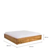 CAMA KING COM 2 GAVETAS 1,93 M CRATES - ENCERADO CASTANHO - Foto 6
