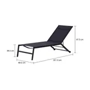 CHAISE LONGUE TULUM - PRETO/PRETO - Foto 8