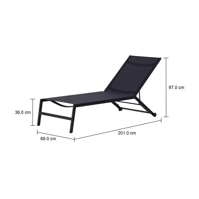 CHAISE LONGUE TULUM - PRETO/PRETO - Foto 8
