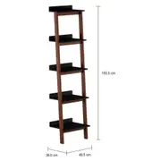 ESTANTE 48 CM X 1,85 M HANNA - NOZES/PRETO - Foto 2
