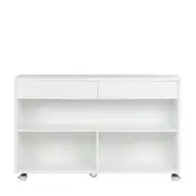APARADOR COM 2 GAVETAS 1,37 M X 35 CM DIO - BRANCO - Foto 1