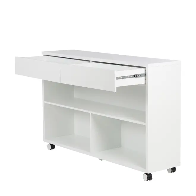 APARADOR COM 2 GAVETAS 1,37 M X 35 CM DIO - BRANCO - Foto 4