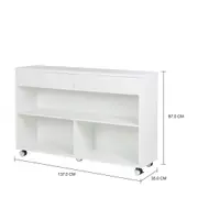 APARADOR COM 2 GAVETAS 1,37 M X 35 CM DIO - BRANCO - Foto 5