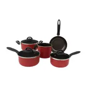 JOGO DE PANELAS 5 PEÇAS CHILLI - TOMATE/PRETO - Foto 1