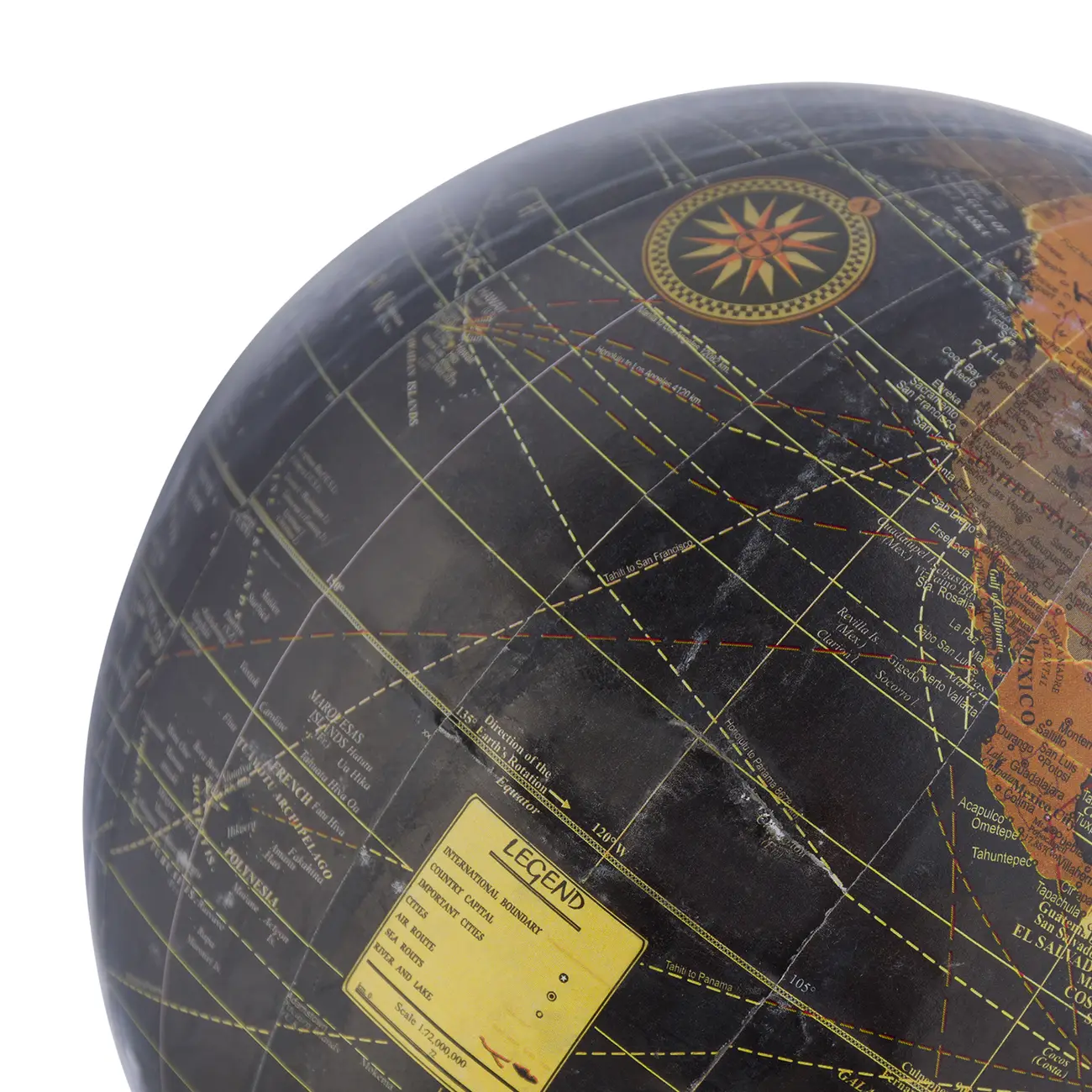 ADORNO MESA GLOBO 25 CM SOLO - PRETO/BEGE - Foto 2