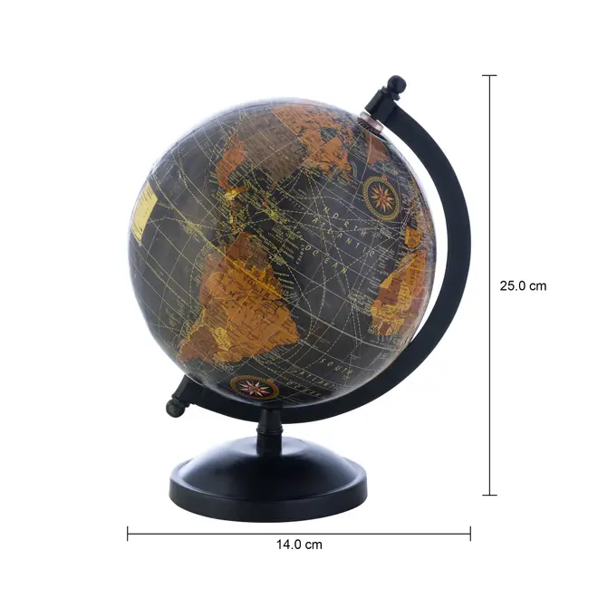 ADORNO MESA GLOBO 25 CM SOLO - PRETO/BEGE - Foto 3
