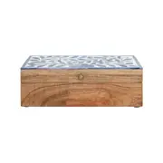 CAIXA 23 CM X 10 CM X 8 CM ALFAMA - AZUL/BRANCO - Foto 1