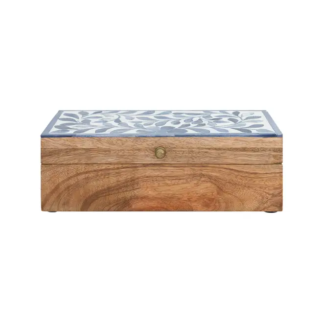 CAIXA 23 CM X 10 CM X 8 CM ALFAMA - AZUL/BRANCO - Foto 1