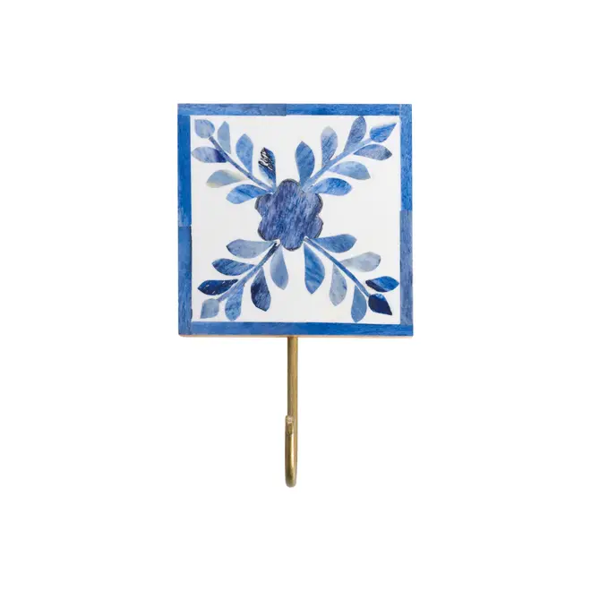 GANCHO DE PAREDE ALFAMA - AZUL/BRANCO - Foto 1