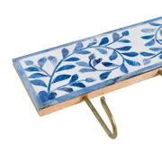CABIDEIRO DE PAREDE COM 3 GANCHOS ALFAMA - AZUL/BRANCO - Foto 4