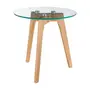 MESA LATERAL REDONDA 40 CM HELIX - CARVALHO/INCOLOR - Foto 2