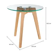 MESA LATERAL REDONDA 40 CM HELIX - CARVALHO/INCOLOR - Foto 6