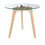 MESA LATERAL REDONDA 50 CM HELIX - CARVALHO/INCOLOR - Foto 1