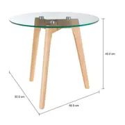 MESA LATERAL REDONDA 50 CM HELIX - CARVALHO/INCOLOR - Foto 6