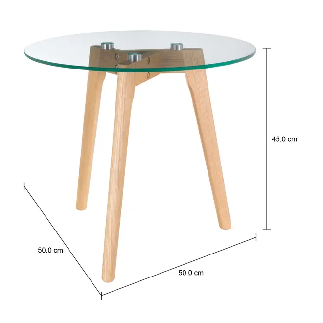 MESA LATERAL REDONDA 50 CM HELIX - CARVALHO/INCOLOR - Foto 6