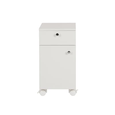 GABINETE PARA BANHEIRO 1 PORTA/1 GAVETA COM RODÍZIOS BIANC