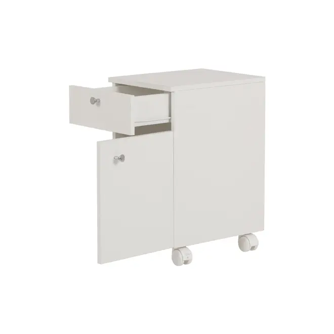 GABINETE PARA BANHEIRO 1 PORTA/1 GAVETA COM RODÍZIOS BIANC - BRANCO - Foto 3