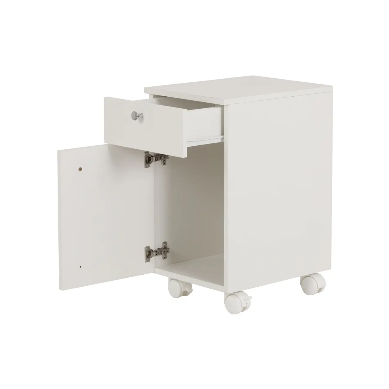 GABINETE PARA BANHEIRO 1 PORTA/1 GAVETA COM RODÍZIOS BIANC - BRANCO - Foto 4