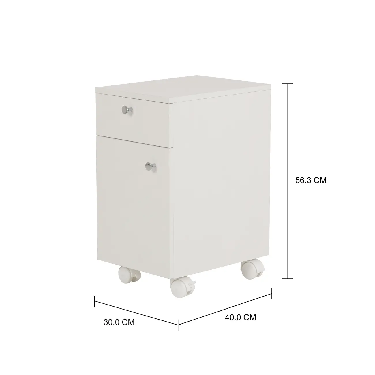 GABINETE PARA BANHEIRO 1 PORTA/1 GAVETA COM RODÍZIOS BIANC - BRANCO - Foto 5