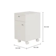 GABINETE PARA BANHEIRO 1 PORTA/1 GAVETA COM RODÍZIOS BIANC - BRANCO - Foto 5