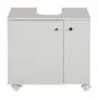 GABINETE PARA BANHEIRO 2 PORTAS COM RODÍZIOS BIANC - BRANCO - Foto 1