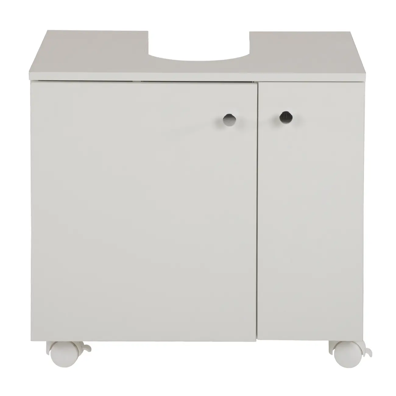 GABINETE PARA BANHEIRO 2 PORTAS COM RODÍZIOS BIANC - BRANCO - Foto 1