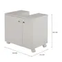 GABINETE PARA BANHEIRO 2 PORTAS COM RODÍZIOS BIANC - BRANCO - Foto 4